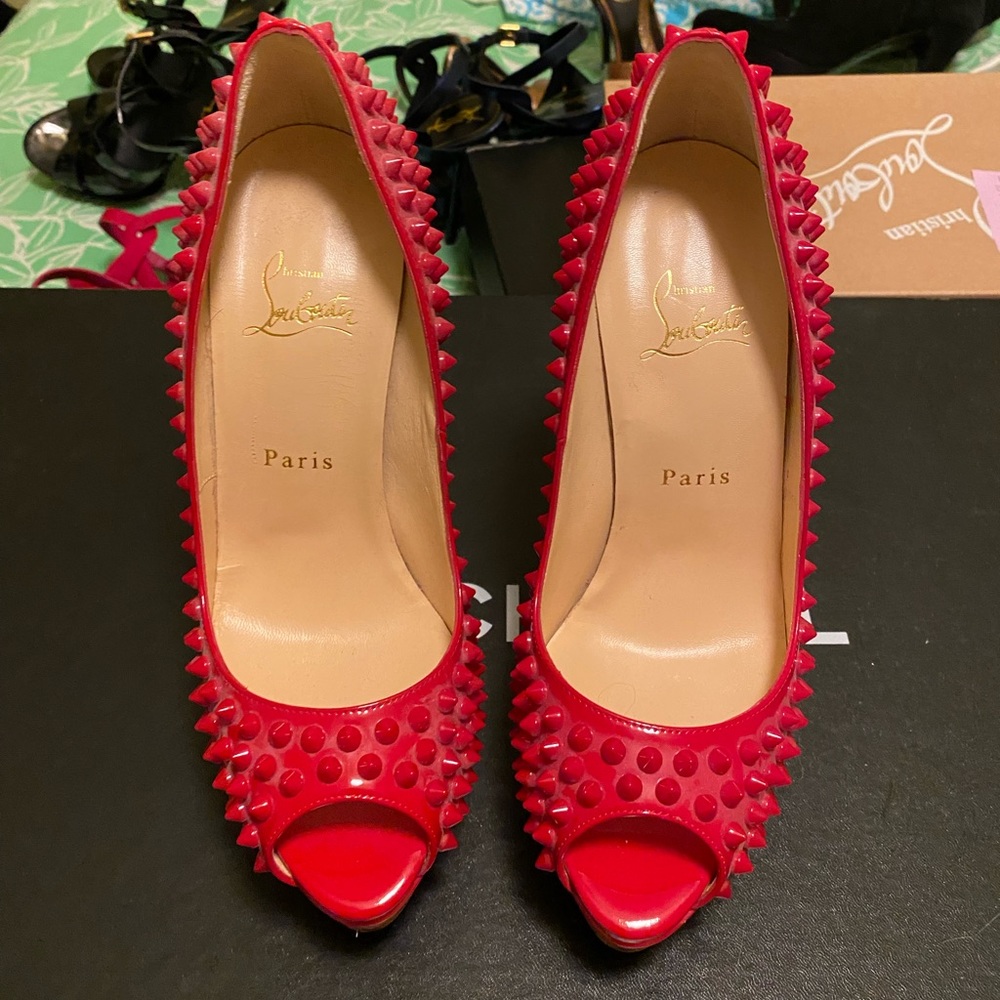 Bright Red Christian LouBoutin Spiked Heel